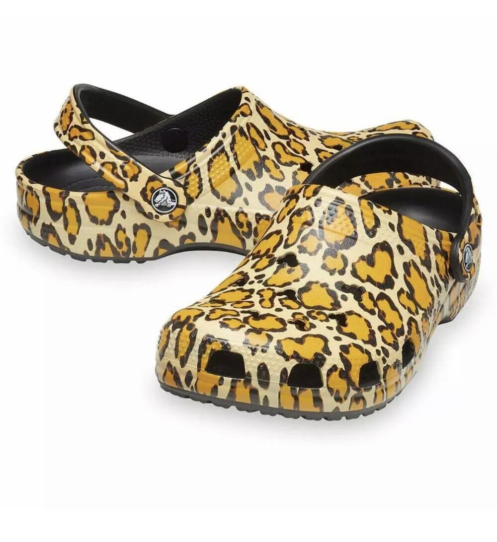 New! Disney Mickey Mouse Animal Print Clogs for Adults by Crocs Women’s 10